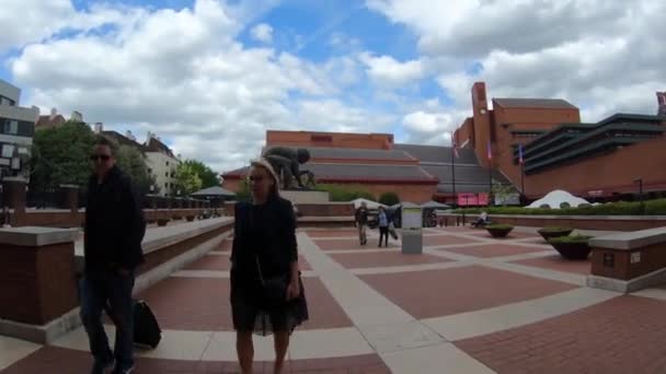 London May 2018 Pov Entering Gate British Library Gate Designed — Video Stock