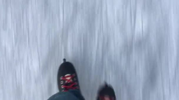 Ice Skating Pov Top View — Stock video
