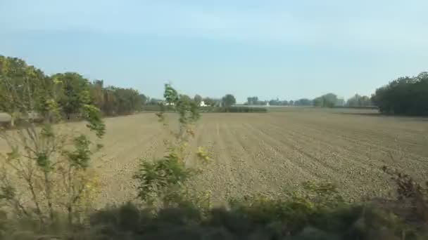 Time Lapse Countryside View Window Train Emilia Romagna Italy — 图库视频影像