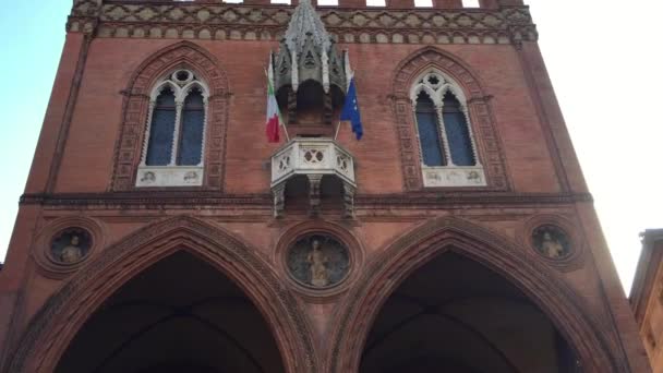 Mercanzia Palace Bologna Italy — Video Stock