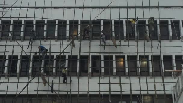 Bamboo Scaffolding Building Hong Kong — Wideo stockowe