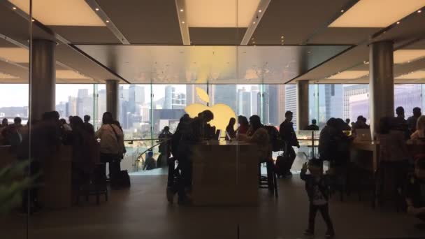 Hong Kong Kasım 2015 Merkezi Bölgedeki Apple Store Zaman Aşımına — Stok video