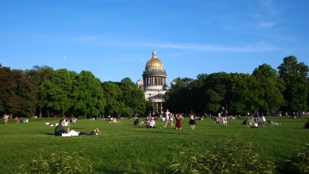 Saint Petersburg May 2018 Saint Isaac Cathedral Isaakievskiy Sobor Largest — Stock video