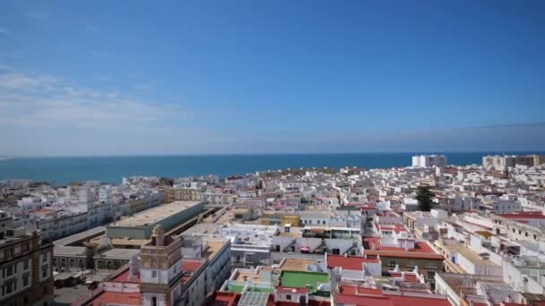 Vista Panorâmica Aérea Dos Telhados Cádiz Espanha — Vídeo de Stock