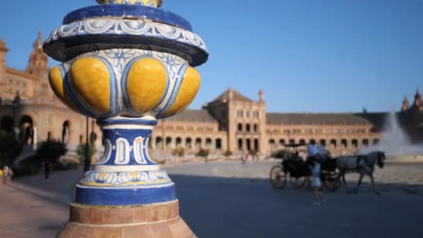 Sevilla Spanje Juni 2018 Plaza Espana Plein Van Spanje Gebouwd — Stockvideo