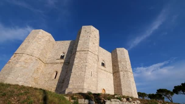 Ortaçağ Taşı Castel Del Monte Apulia Talya — Stok video