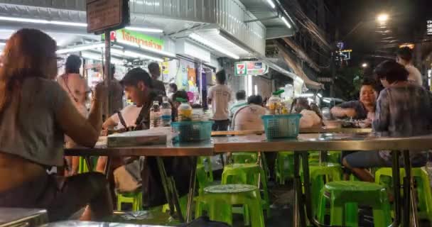 Bangkok Tailandia Noviembre 2015 Time Lapse Turistas Gente Local Cenando — Vídeos de Stock