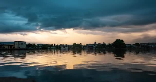 Prachtige Panoramische Zonsondergang Strand Van Varadero Cuba — Stockvideo