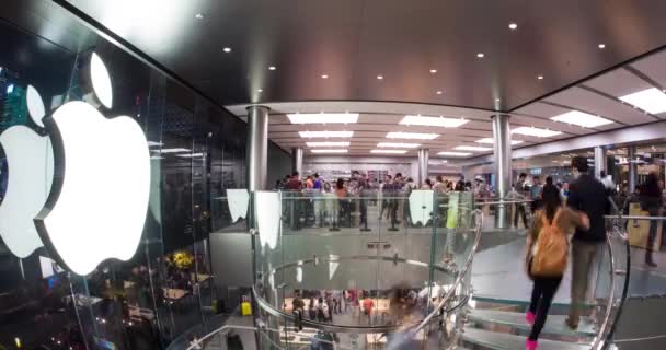 Hong Kong Κινα Νοεμβρίου 2015 Time Lapse View Apple Store — Αρχείο Βίντεο