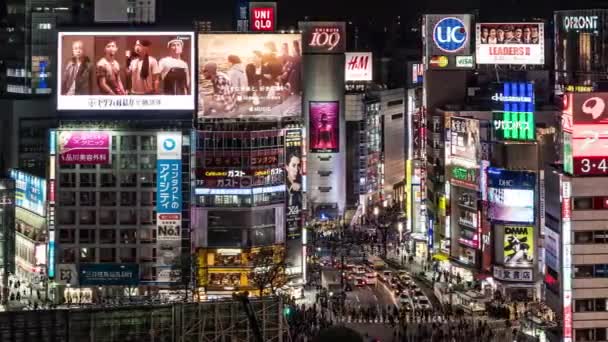 Tokyo Japan Circa March 2017 Nachtlampjes Stad Beelden Van Straatgebouwen — Stockvideo