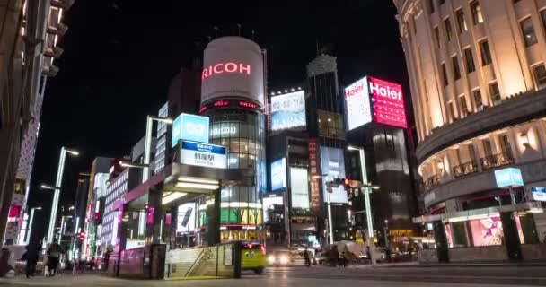 Tokyo Japan Circa March 2017 Ginza District Night Ginza Extends — Stock Video