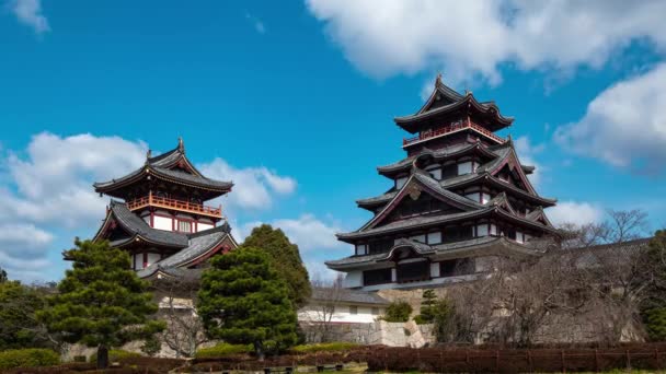 Time Lapse Fushimi Castle View Dramatic Cloudy Sky Kyoto Japan — Wideo stockowe