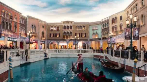マカオ 2015年11月27日 ヴェネツィアマカオのインテリアビュー マカオはアジアのギャンブルの中心地であり 毎年2500万人以上が訪れています — ストック動画