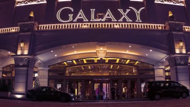 Macau Chine Novembre 2015 Entrée Galaxy Grand Casino Complexe Hôtelier — Video