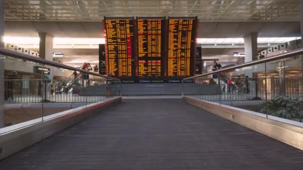Paris Ranska Circa November 2016 Charles Gaullen Lentokentän Aikataulua Konsultoivien — kuvapankkivideo