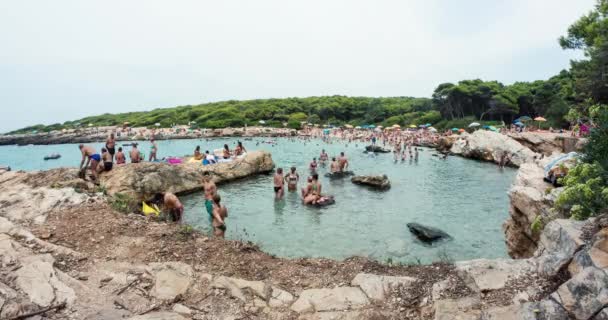 Lezione Italia Agosto 2015 Spiaggia Porto Selvaggio Estate Questo Mare — Video Stock