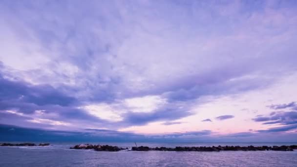 Vista Panorâmica Calma Tranquila Mar Com Céu Azul Pedaso Itália — Vídeo de Stock