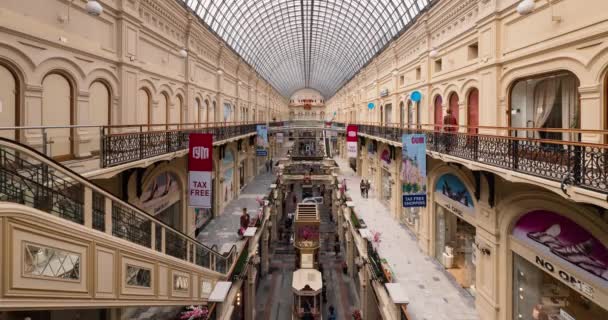 Time Lapse Personnes Marchant Intérieur Gum Moscou — Video