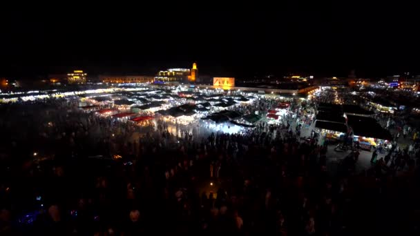 Marrakech Morocco Abril 2019 Fornecedores Locais Alimentos Praça Jemaa Fna — Vídeo de Stock
