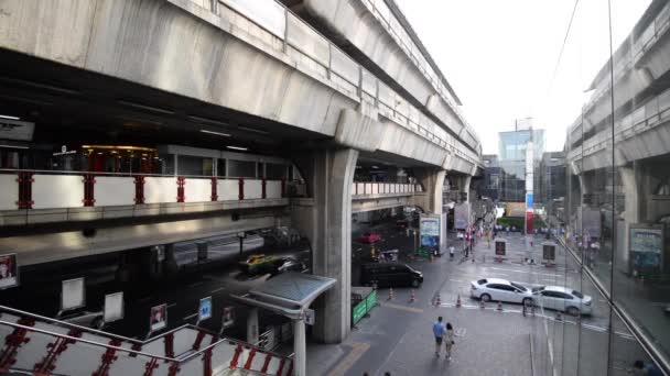 Bangkok Tailandia Circa Noviembre 2015 Tráfico Frente Centro Siam Siam — Vídeos de Stock