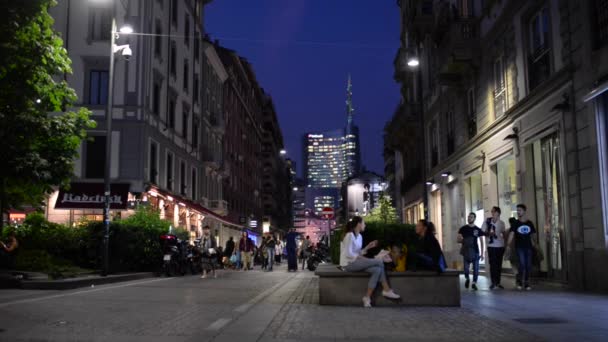 Milano Italien September 2016 Unicredit Skyskrapa Gae Aulenti Square Den — Stockvideo