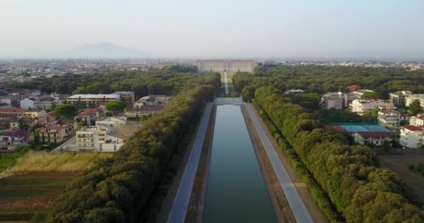 Reggia Caserta Kraliyet Sarayı Bahçeleri Havadan Görünümü Caserta Talya — Stok video