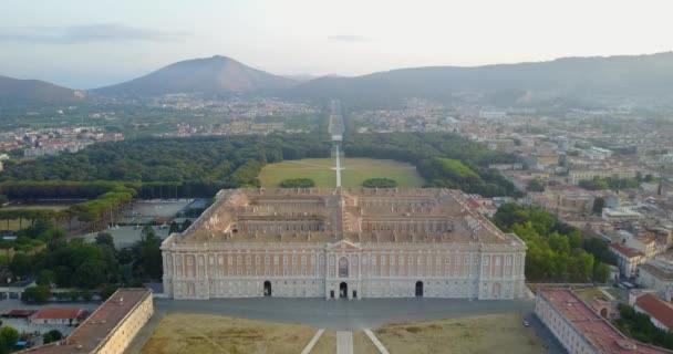 Reggia Caserta Βασιλικό Παλάτι Και Τους Κήπους Αεροφωτογραφία Καζέρτα Ιταλία — Αρχείο Βίντεο