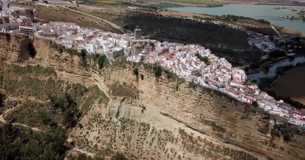 Widok Lotniczy Arcos Frontera Andaluzja Hiszpania — Wideo stockowe