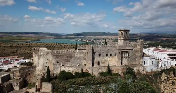 Luftaufnahme Von Arcos Frontera Andalusien Spanien — Stockvideo