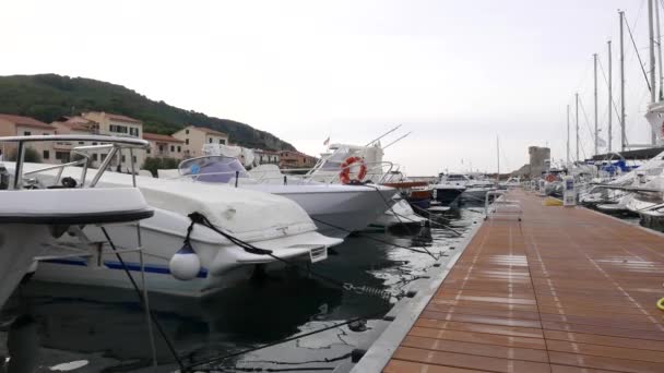 Marciana Marina Vista Aérea Del Puerto Sol Isla Elba Toscana — Vídeos de Stock