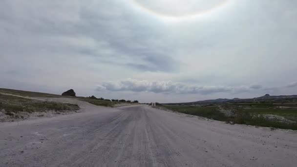 Pov Jede Venkovské Panoramatické Silnici Devrent Valley Cappadocia Turecko — Stock video