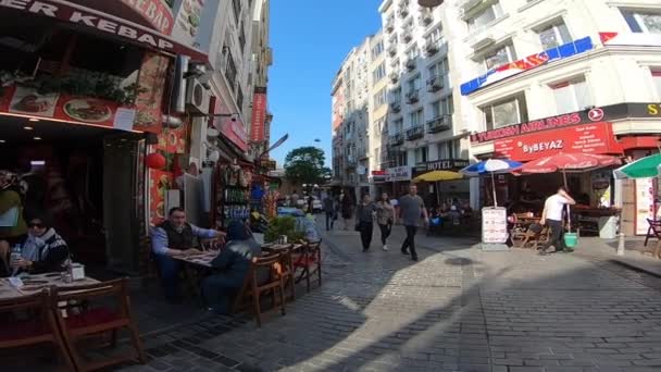 Istanbul Turkey April 2018 Pov Slow Motion Walking Streets Istanbul — Video Stock