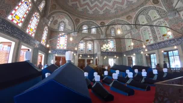 Истанбул Туркий Апрель 2018 Внутренний Вид Гробницы Султана Ахмеда Строительство — стоковое видео