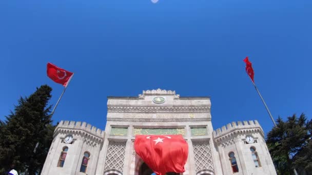 Istanbul Turkey April 2018 Istanbul University His Arched Monumental Moorish — Stock Video