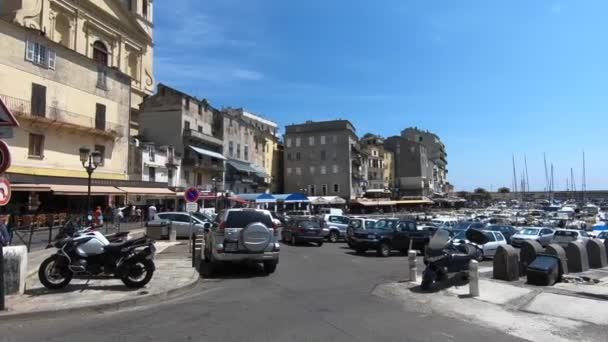 Bastia Francja Lipiec 2018 Nagranie Starej Ulicy Mieście Ciągu Dnia — Wideo stockowe