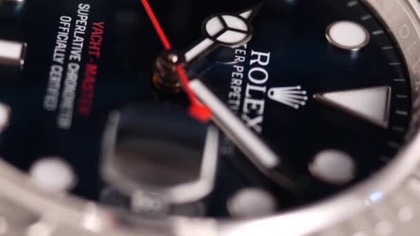 Close View Luxury Expensive Rolex Clock — Stock Video