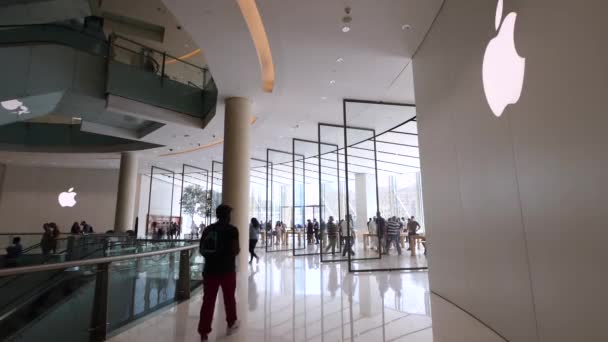 Dubai Octubre 2018 Entrada Apple Store Dentro Del Dubai Mall — Vídeo de stock