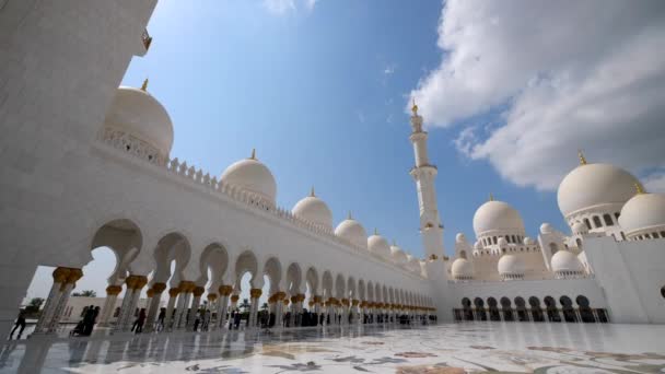 Scheich Zayed Moschee Abu Dhabi Vereinigte Arabische Emirate — Stockvideo