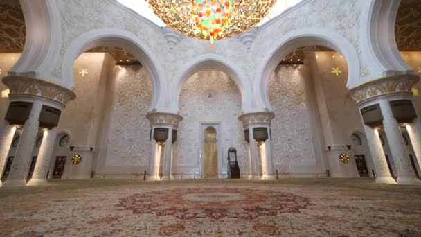 Detalle Mezquita Sheikh Zayed Abu Dhabi Emiratos Árabes Unidos — Vídeo de stock