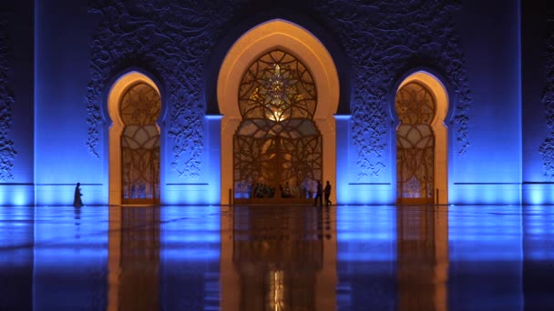 Sceicco Della Moschea Zayed Abu Dhabi Emirati Arabi Uniti — Video Stock