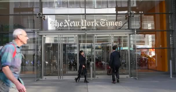 New York Times tidningsbyggnad — Stockvideo