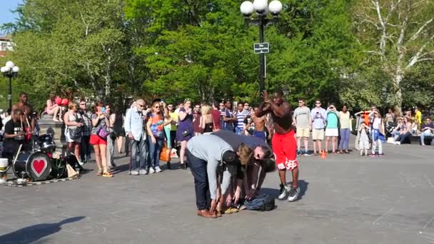 New York City Maj 2015 Människor Som Njuter Utomhusaktiviteter Central — Stockvideo