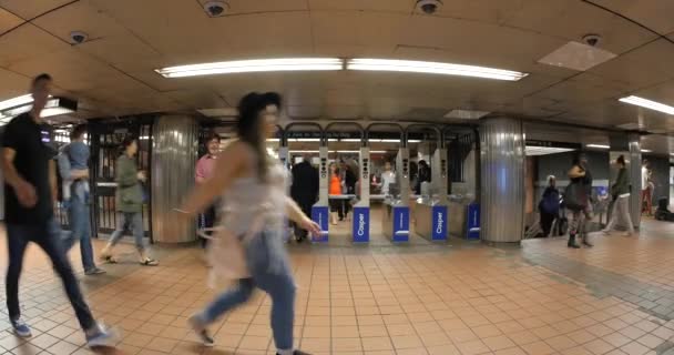 Нью Йорк Сити Июня Съемки Метро Городе — стоковое видео