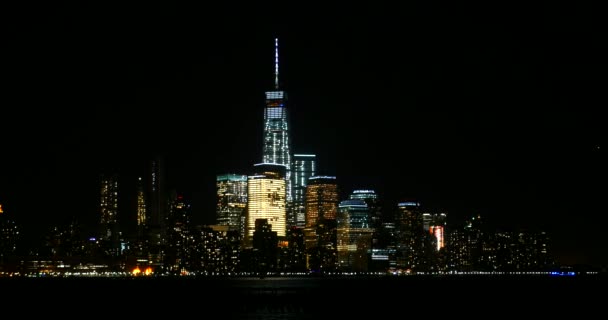 Horizonte Long Island Noite Cidade Nova Iorque — Vídeo de Stock