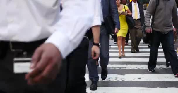 New York City Circa June 2012 Crowd Tourists Walking Commerce — 图库视频影像