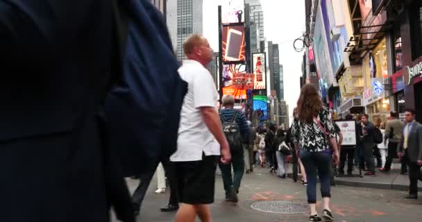 NEW YORK CITY - JUNE 28: Times Square is a busy tourist intersec — Stock Video