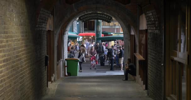 Londra Haziran 2015 Borough Market Insanlar Londra Nın Büyük Eski — Stok video