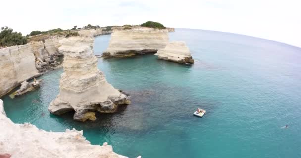 Lecce Itália Agosto 2015 Grotta Della Poesia Caverna Poema Roca — Vídeo de Stock