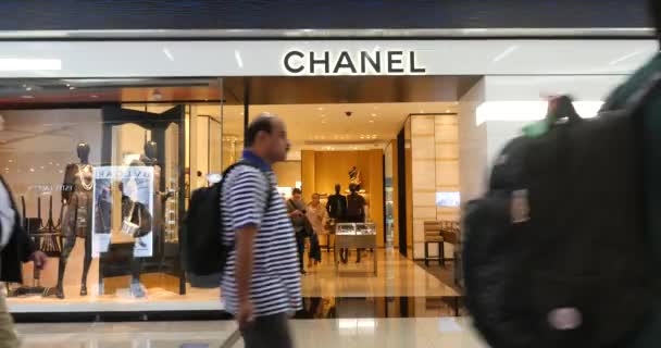 Dubai Emiratos Árabes Unidos Noviembre 2015 Tienda Chanel Dentro Zona — Vídeo de stock