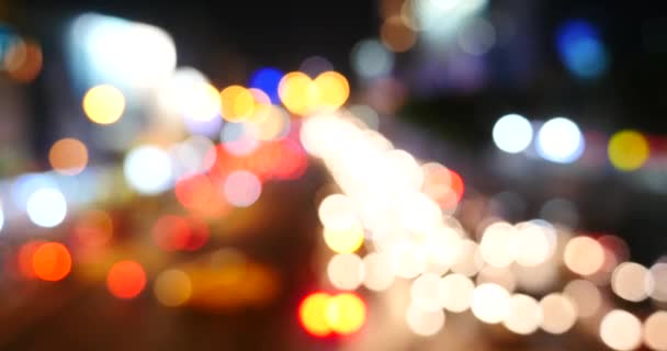 Defocused Colorful Traffic Lights Moving Bokeh — Stock Video